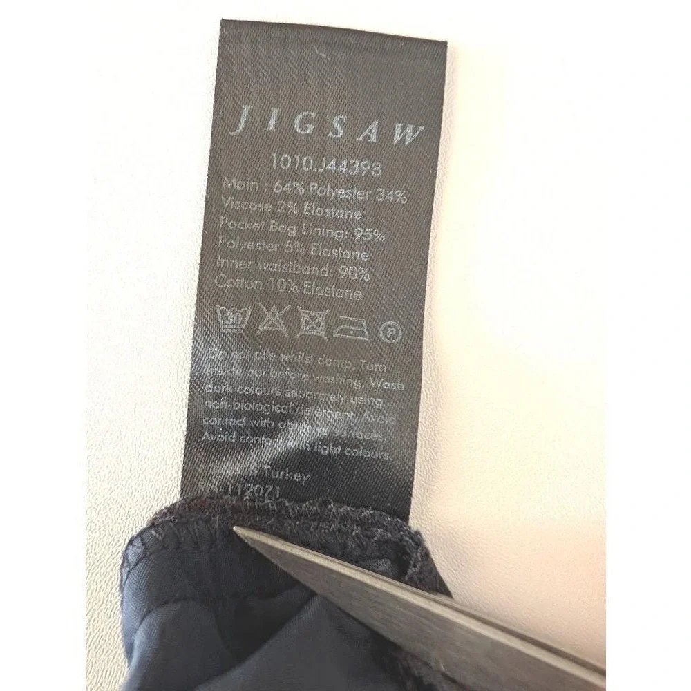 JIGSAW Womens Plaid Trousers Navy Brown Slim‎ Fit Career Pants Size US 8